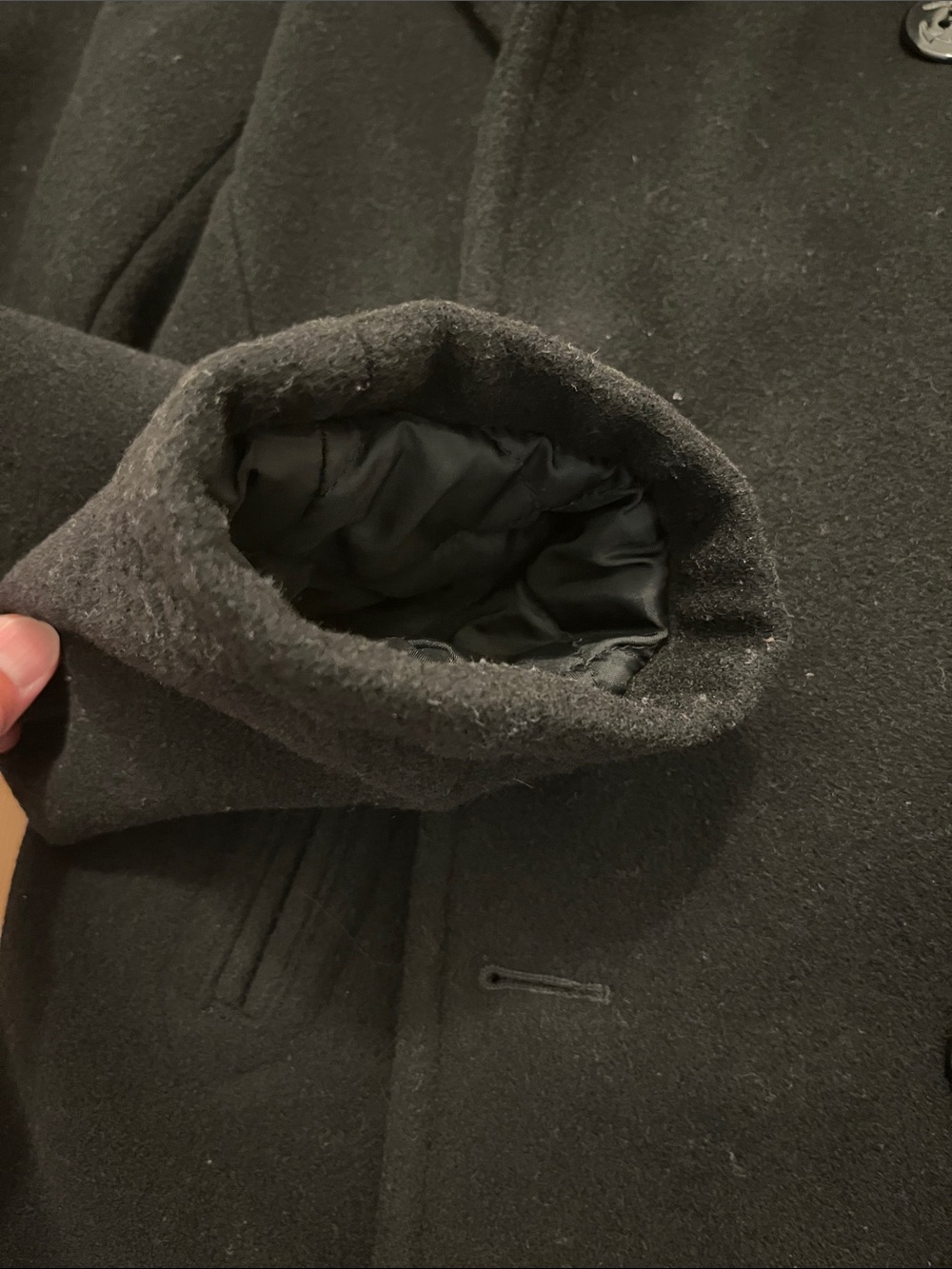 J. Crew Men’s Black Double-Breasted Wool Peacoat - Picture 13 of 16